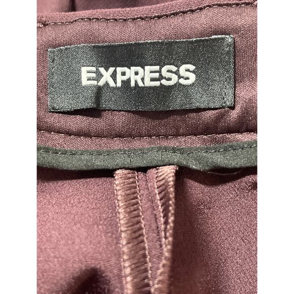 Express Women's Purple High Waisted Bootcut Flared Trousers Dress Pants Size 4R - Picture 5 of 6